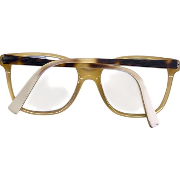 Cafe Lunettes Tortoise Rectangle Eyeglasses Clam Shell Travel Case White main image 4